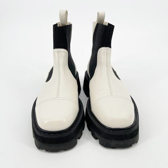 Jimmy Choo Clayton White Leather Chunky Platform Chelsea Boot women's IT 36.5 - Picture 5 of 11